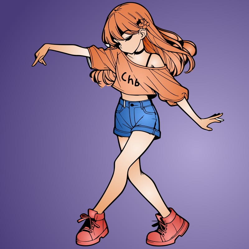realistic girl danceing