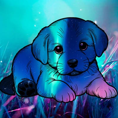 a cute realistic puppy