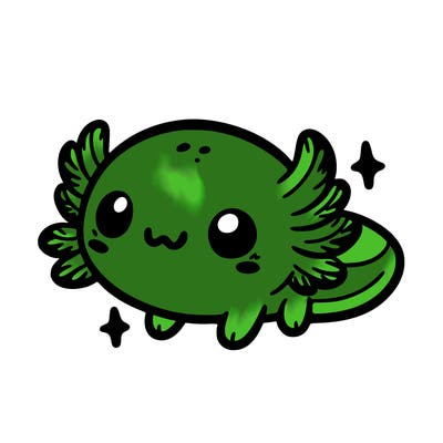 cute easy baby axolotl