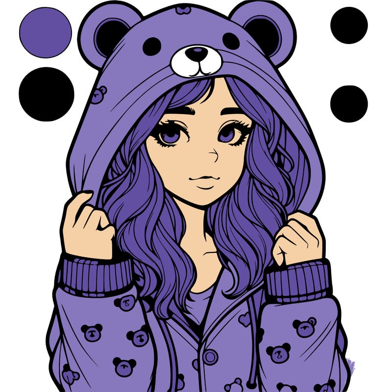 realistic girl in a animal pjs hoodie