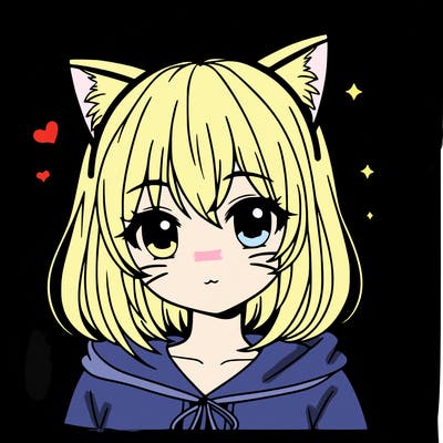 girl with manga style cat ears