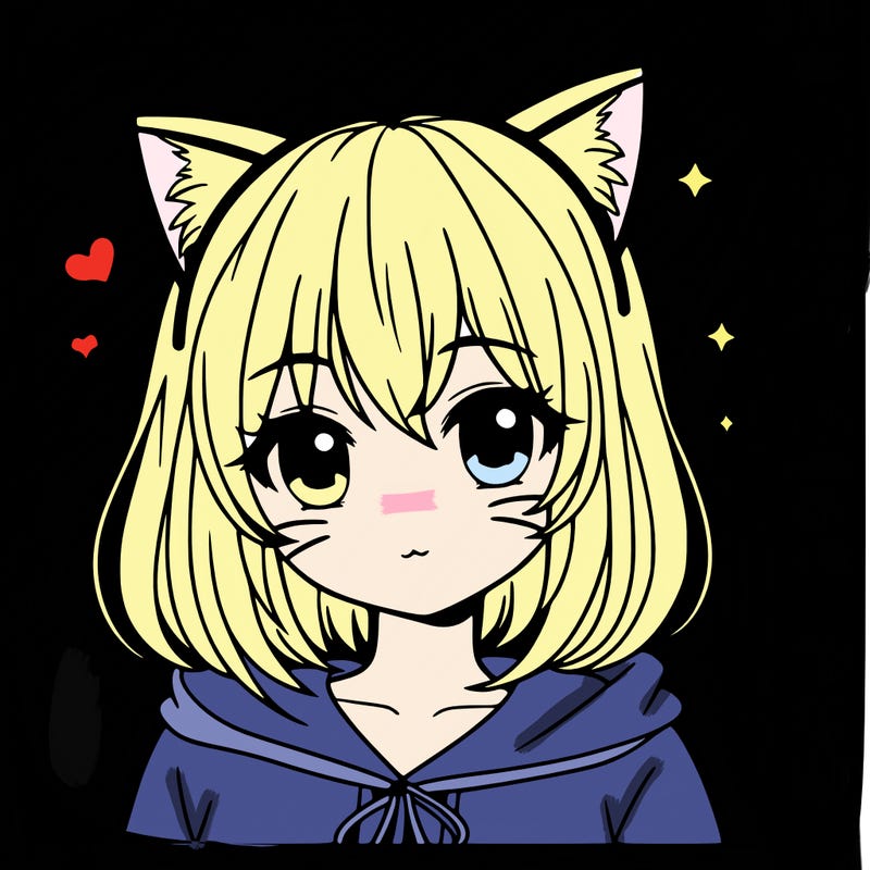 girl with manga style cat ears