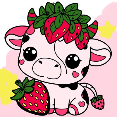 cute strawberry cow