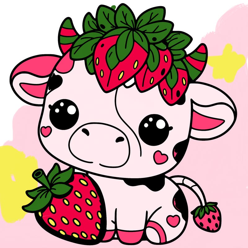 cute strawberry cow