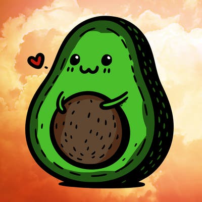 an avocado hugging an avocado