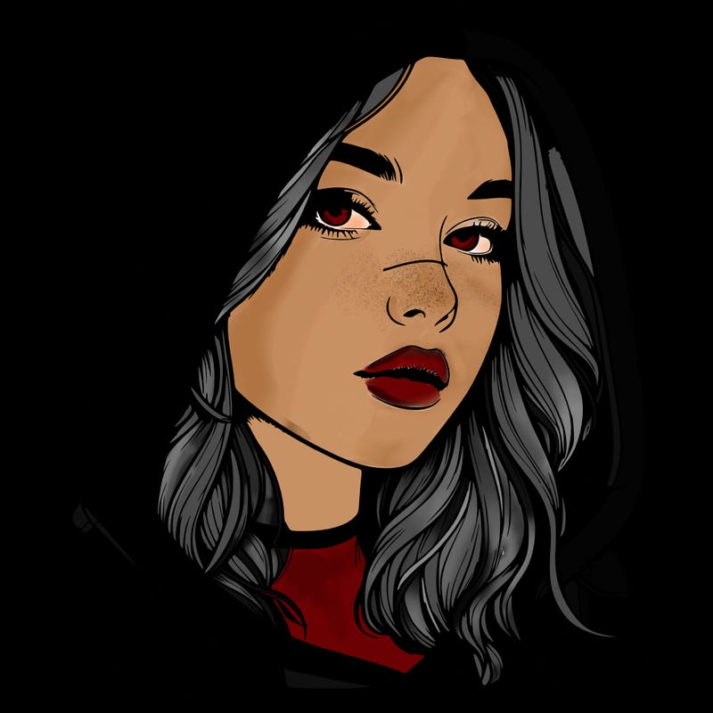 realistic girl with hood on