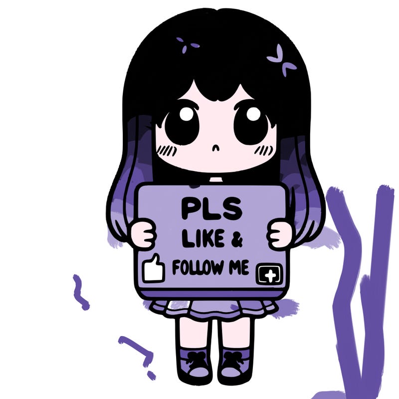 girl holding a sign that says pls like and follow me