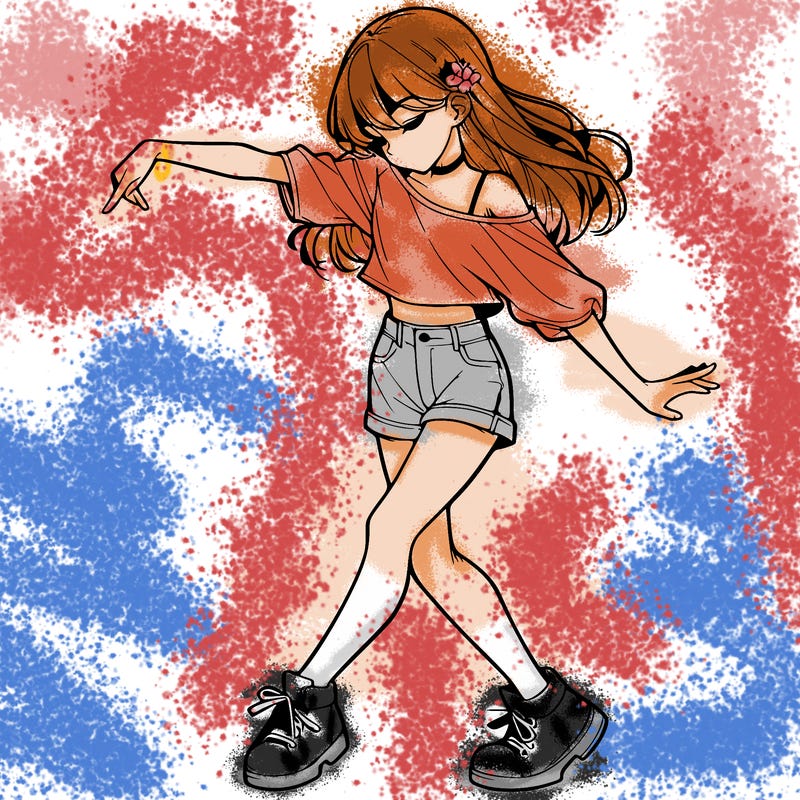 realistic girl danceing