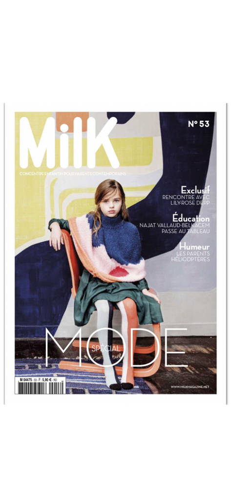 Titelseite von Milk Magazine Ausgabe 53 mit einem jungen Mädchen in stilvoller Kindermode