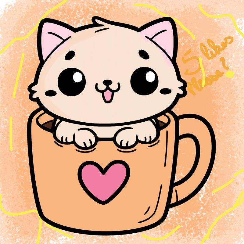 mug with a picture of a cute cat on it