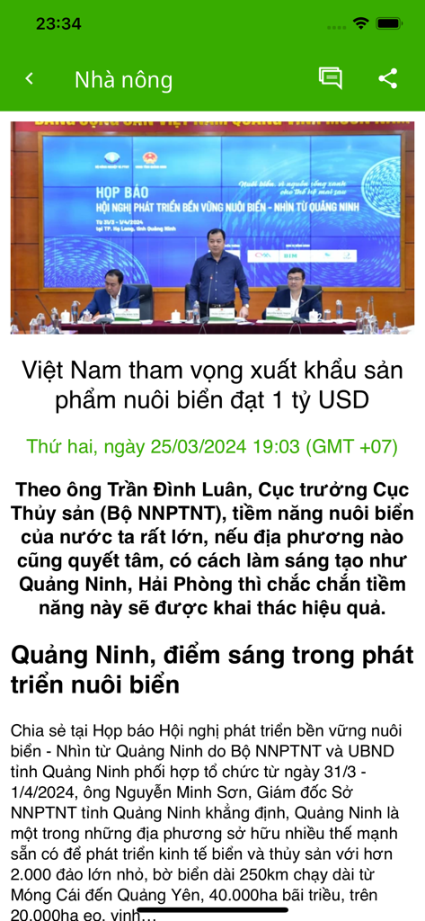 danviet.vn - News article about mariculture exports on the danviet.vn app.