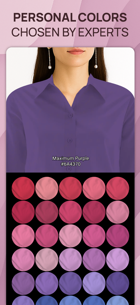 Color Analysis - Dressika - Personal color palette and virtual clothing try-on for seasonal color analysis in the Dressika app.