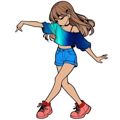 realistic girl danceing