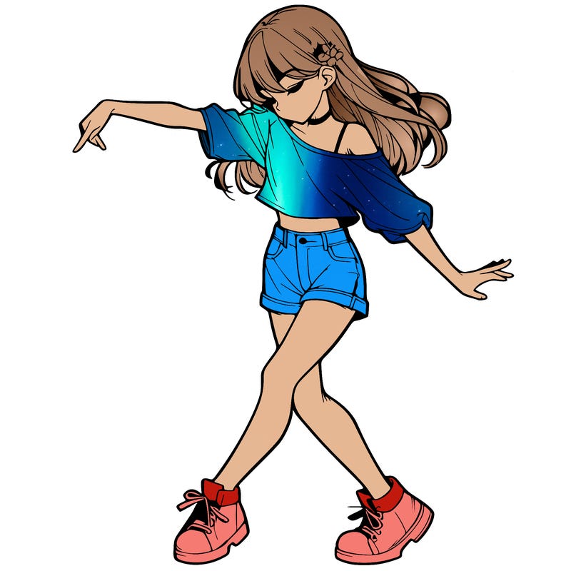 realistic girl danceing