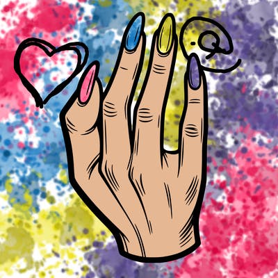 hand model with nails