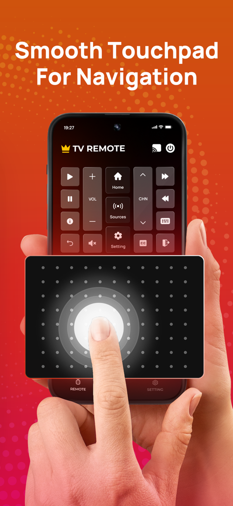 Vizo - Remote for Vizio TV - Panel táctil fluido para la navegación en la aplicación de control remoto Vizo para TV Vizio