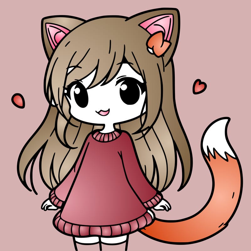 girl with cat ears and tail