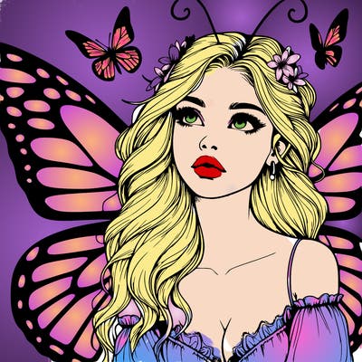 butterfly fairy realistic girl