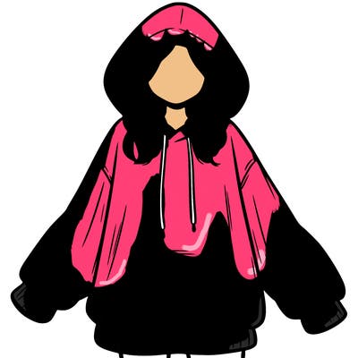 girl in oversized hoodie
