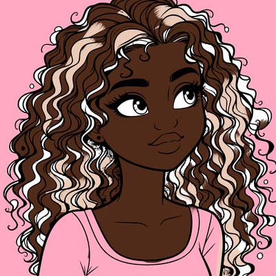 realistic girl with curly hair