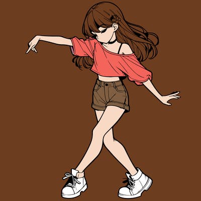 realistic girl danceing