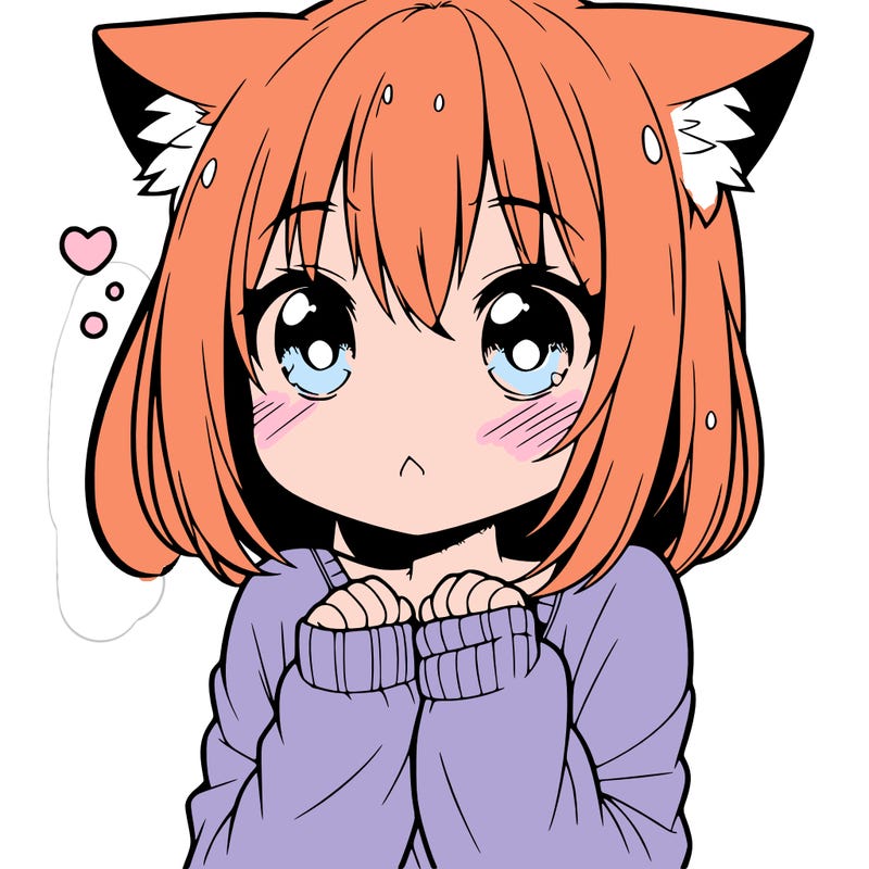 shy anime catgirl
