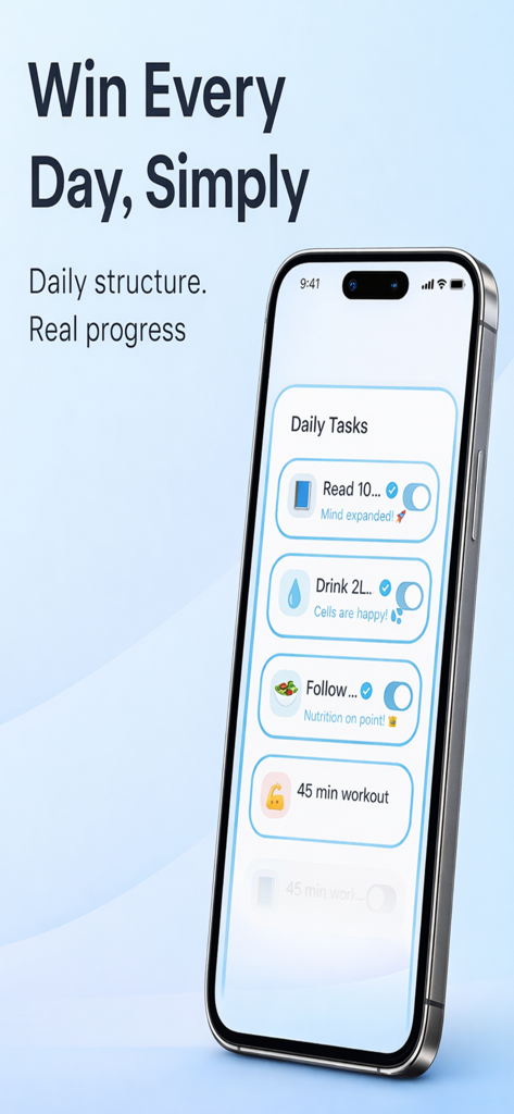 75 Soft Challenge Tracker App - 75 Soft Challenge Tracker app showing daily wellness tasks on a smartphone screen