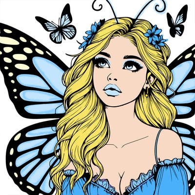 butterfly fairy realistic girl