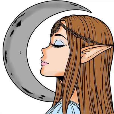 a realistic moon elf