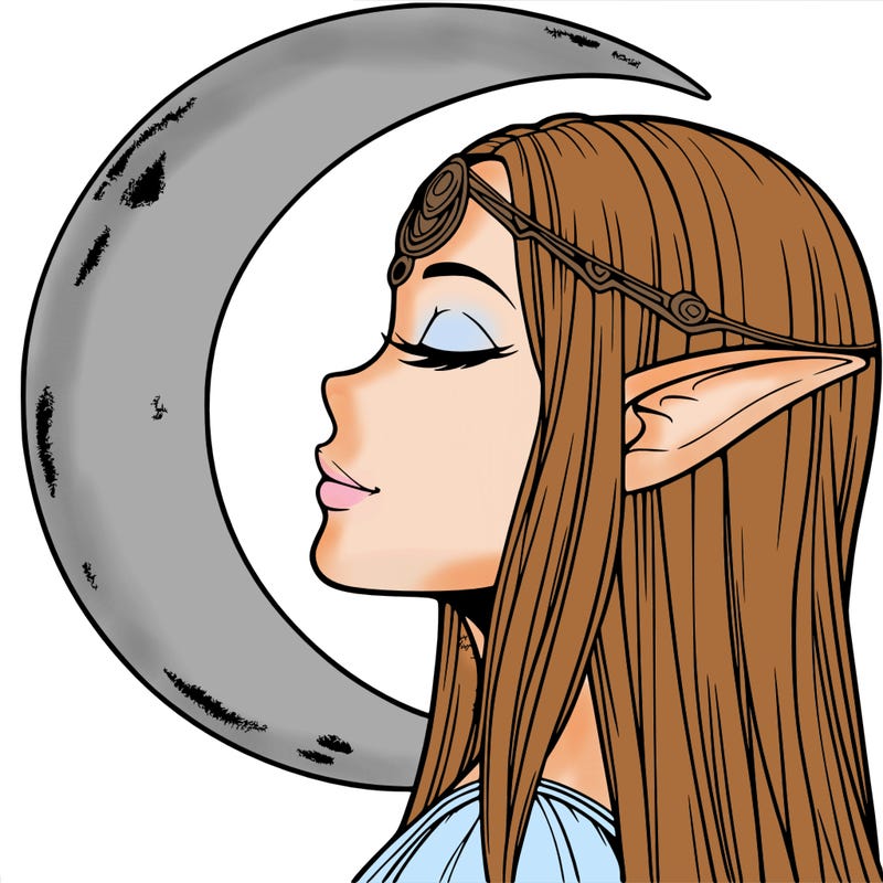 a realistic moon elf