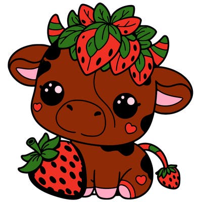 cute strawberry cow