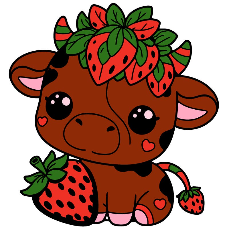 cute strawberry cow