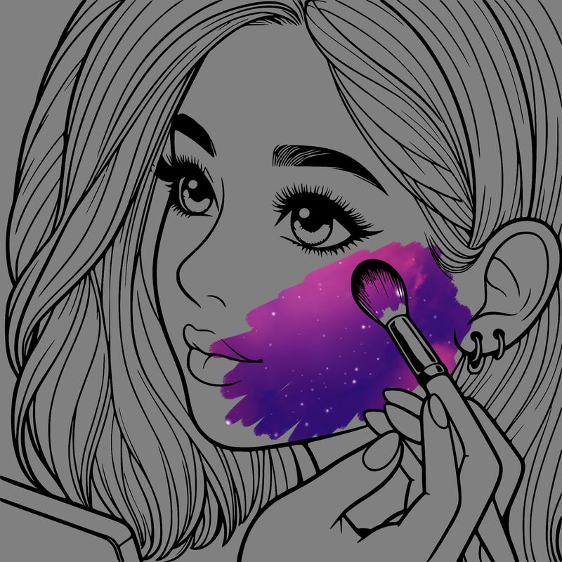 a realistic girl doing her makeup