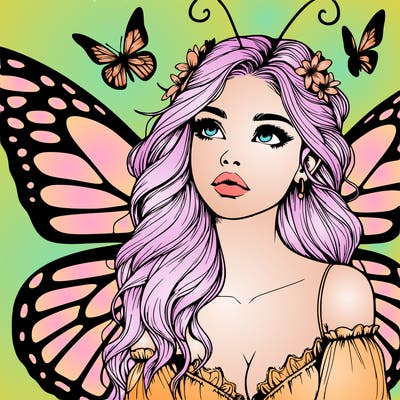 butterfly fairy realistic girl