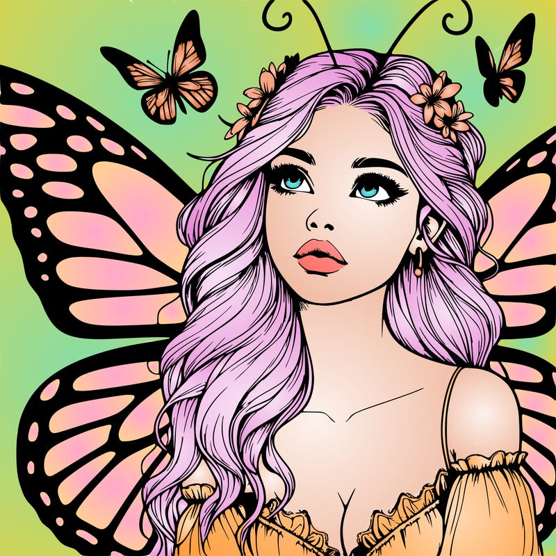 butterfly fairy realistic girl