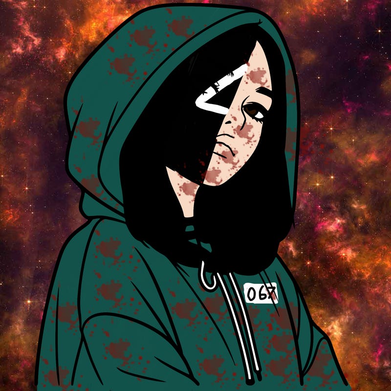 a realistic girl in a hoodie