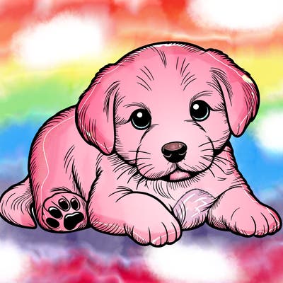 a cute realistic puppy