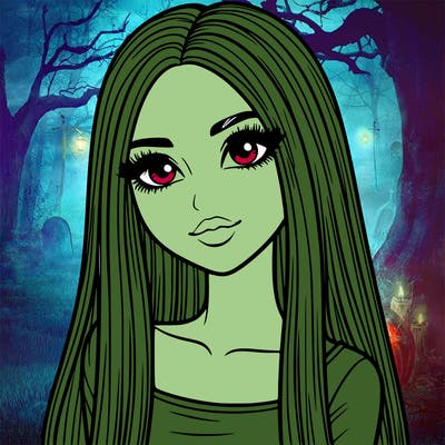 realistic girl with straight and long hair