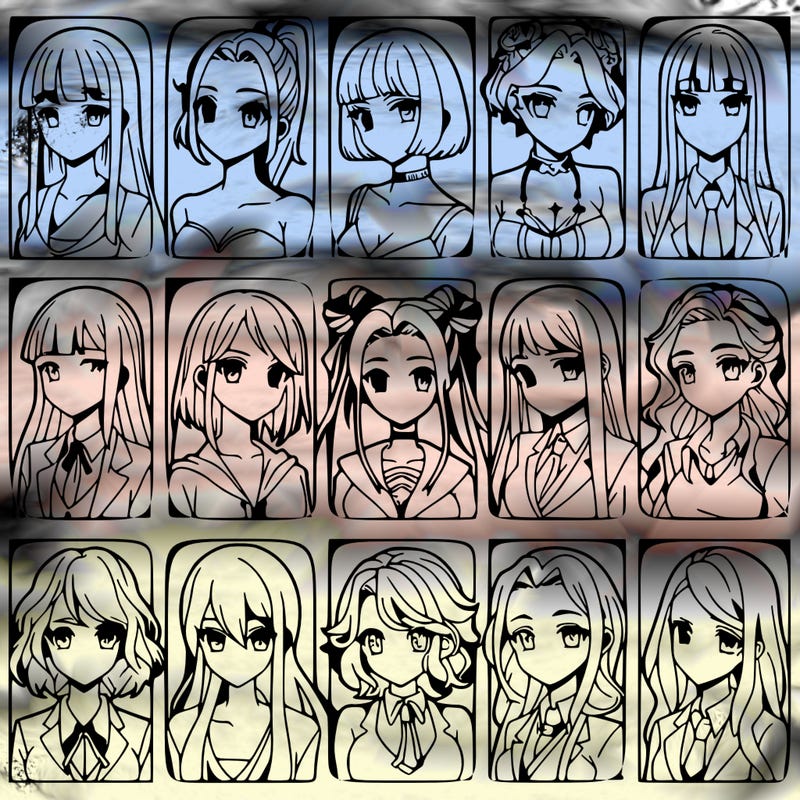 girls that look diffrent anime