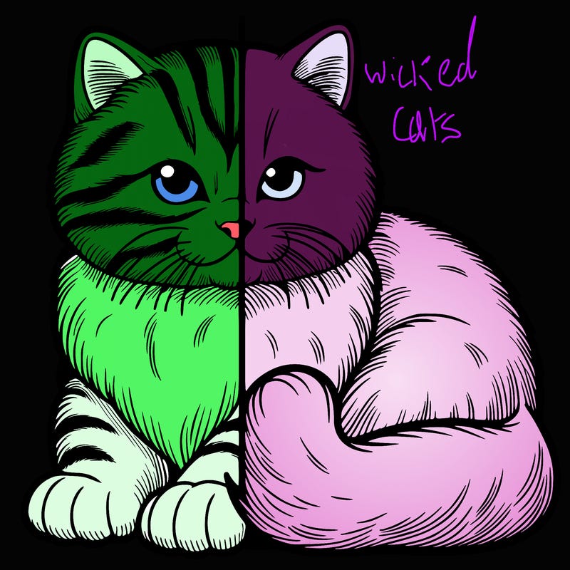realistic split cat