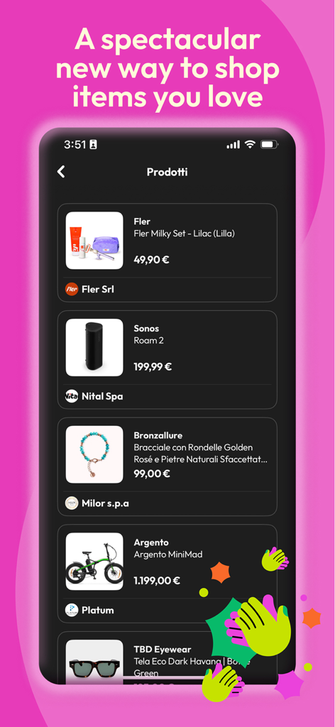 Bazr - Bazrアプリの画面、スキンケアセット、スピーカー、ジュエリーなどのトレンディな製品の厳選されたリストと価格が表示されている