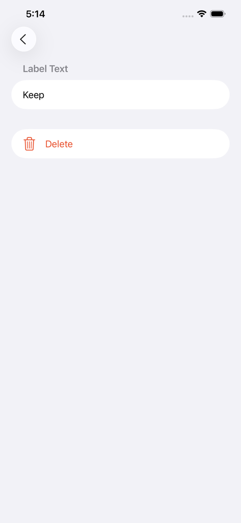 Timecode Marker - Interface for customizing label text such as Keep or Delete in the Timecode Marker app