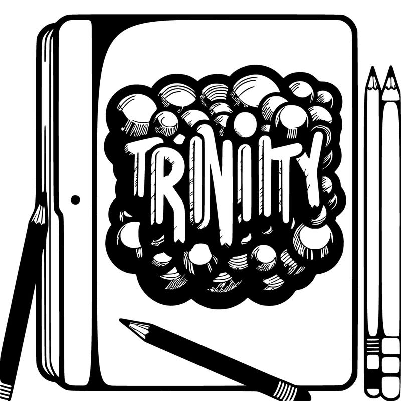 ñame trinity in bubble letters all realistic covers the screen