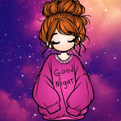 girl with baggy sweatshirt and messy bun