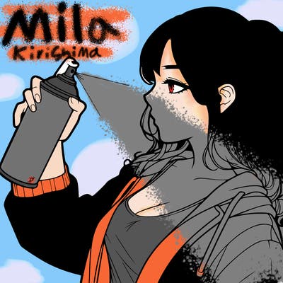 a realistic girl spray, painting