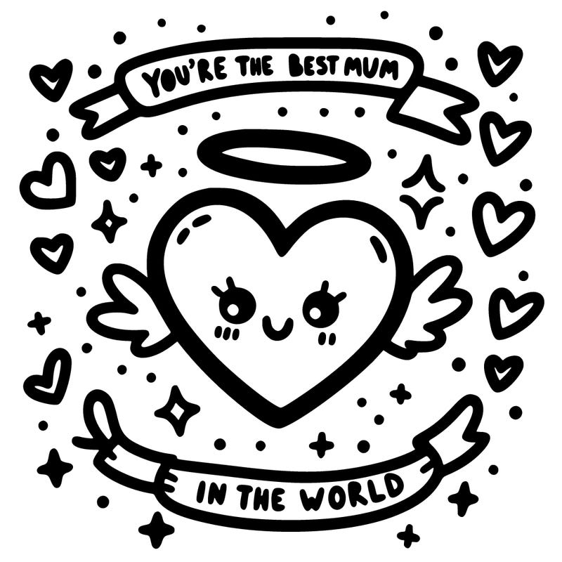 youre the best mum in the world hearts with halo