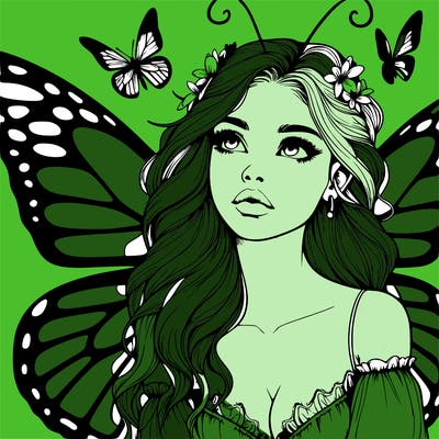 butterfly fairy realistic girl