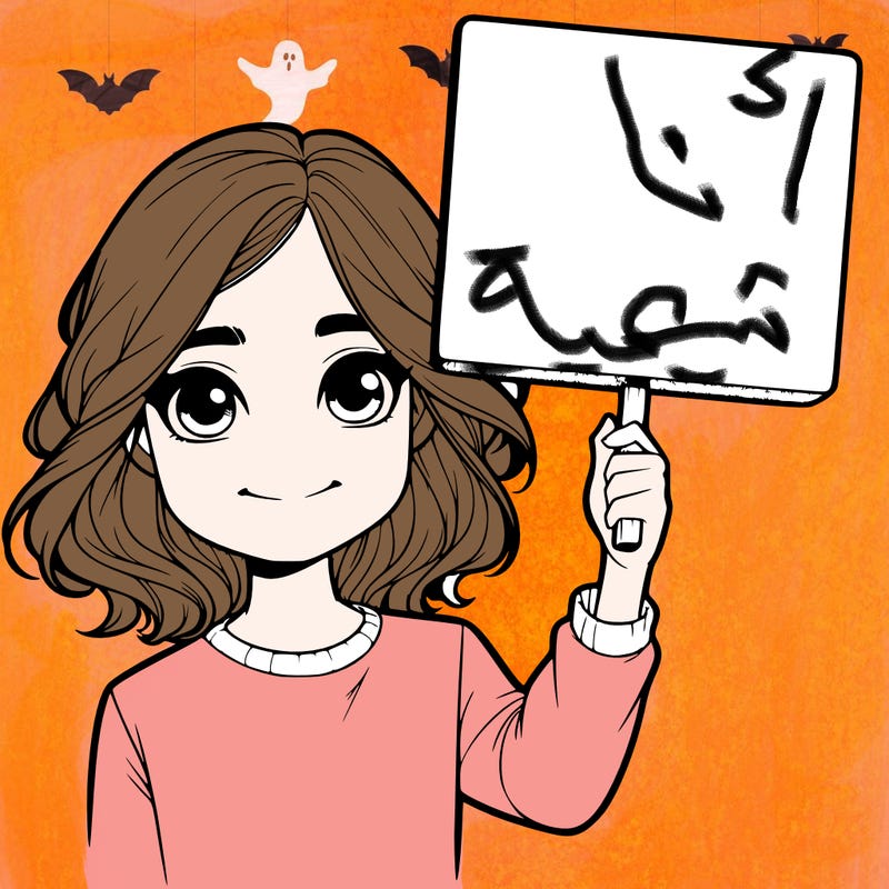 realistic girl holding up a sign