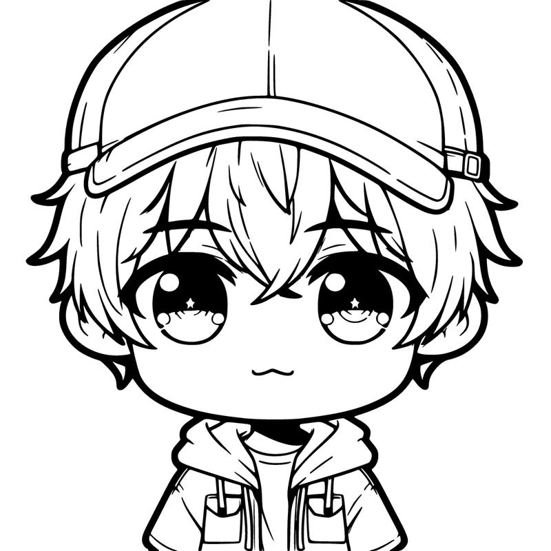 chibi anime boy with cap