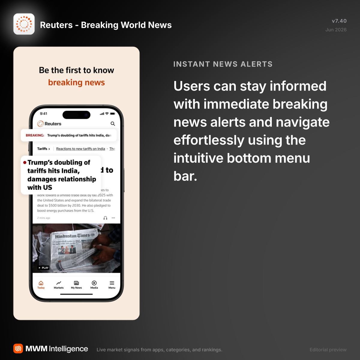 Reuters - Breaking World News - News App | MWM